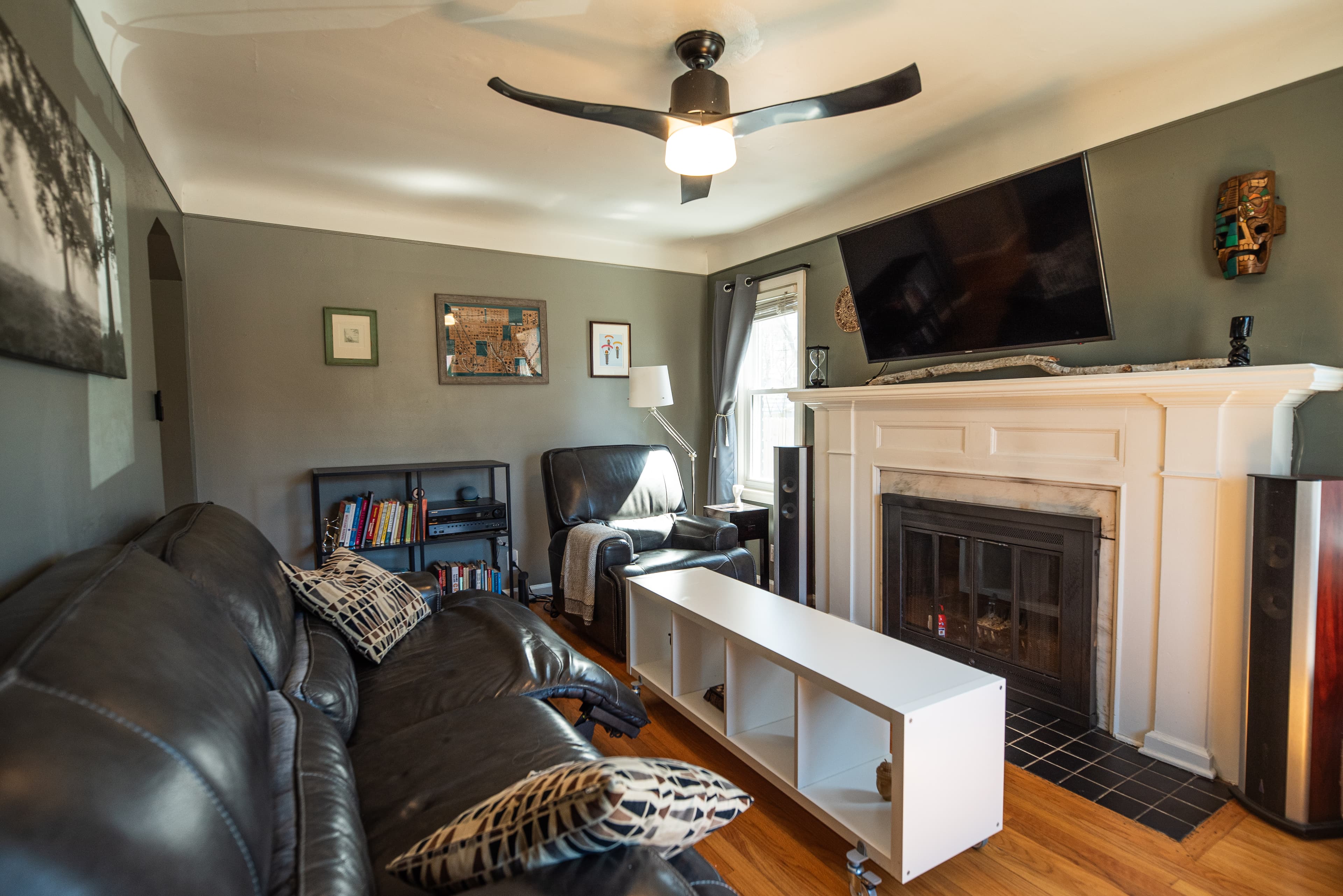 Cozy Living Room with Fireplace